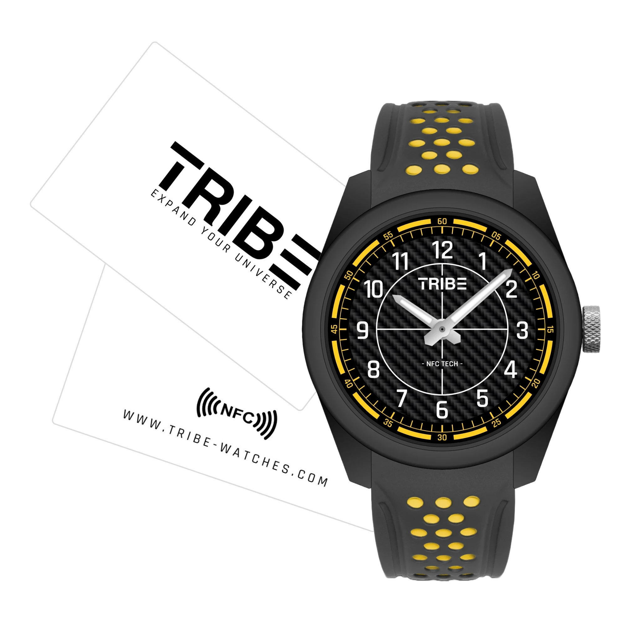 T1B-YELLOW watch + connected business card